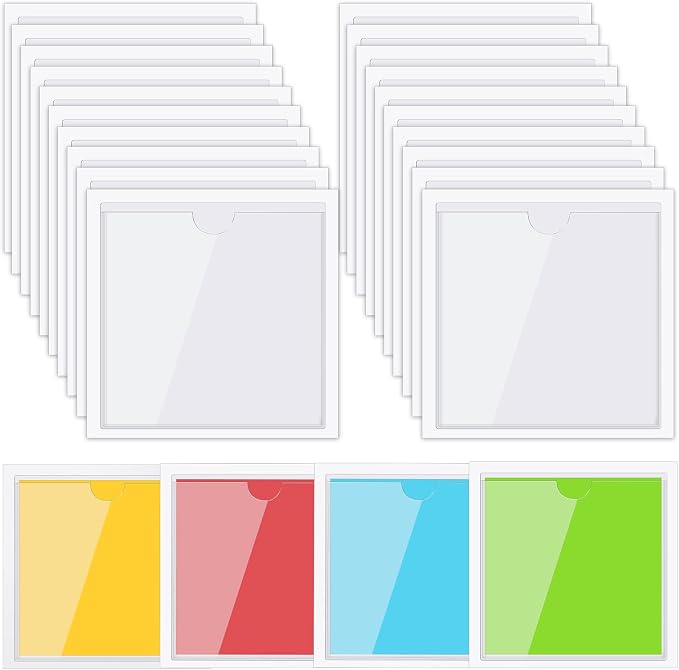 30 Pack Self-Adhesive Index Card Pockets by Chinco