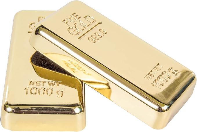 ZAHEPA Gold Bar Paperweight Pack of 2, Realistic Fake Gold Bars Desk Decor | - Image 2