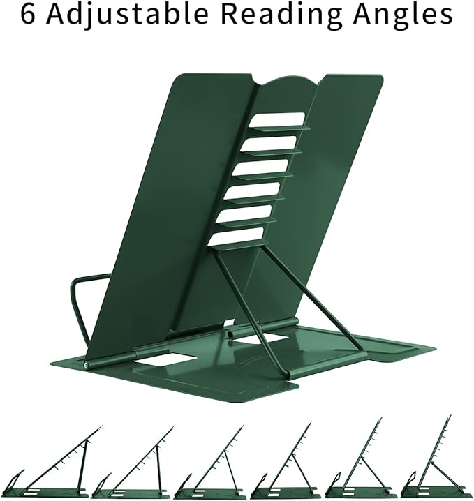 MSDADA Book Stand Metal Reading Rest Book Holder Adjustable Cookbook Documents - Image 3