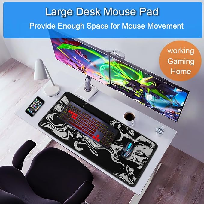 Gaming Mouse Pad, 31.5x15.7 inch Large Extended Computer Keyboard Mouse Mat - Image 6