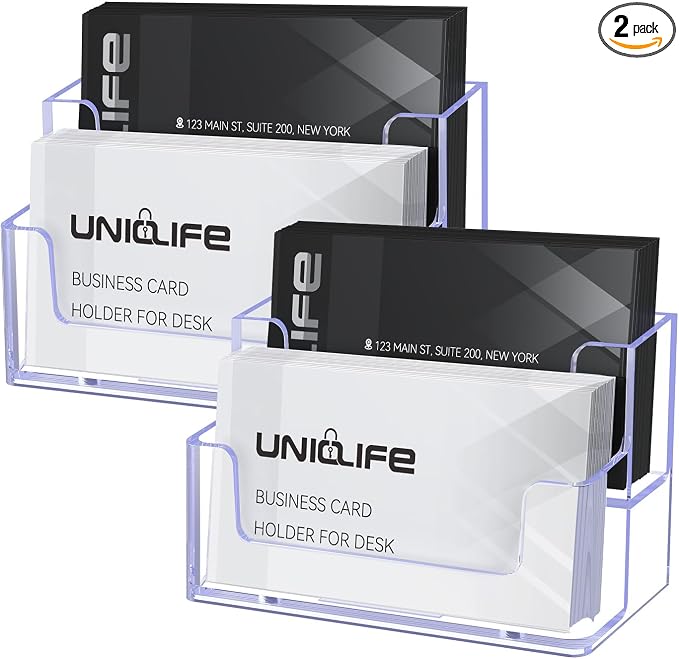 Uniclife 2 Pack Acrylic Business Card Holder by UnicLife