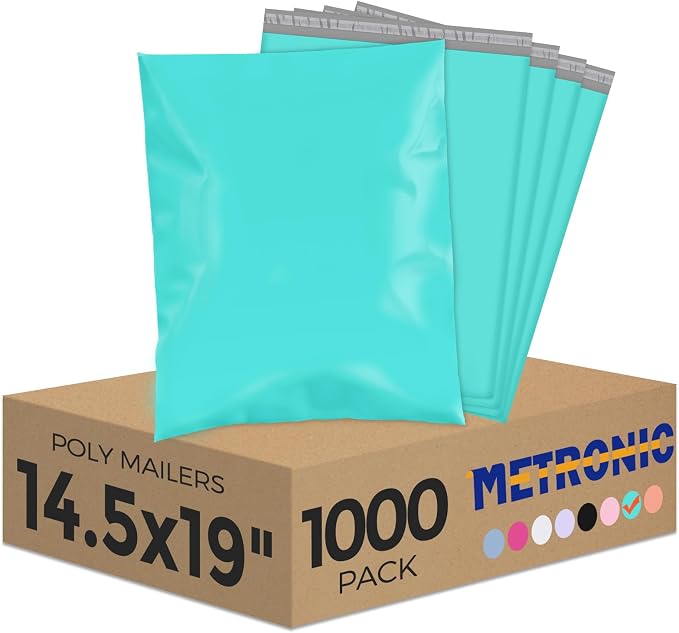 Metronic 1000PC Poly Mailers 14.5x19, Large Shipping Bags by METRONIC
