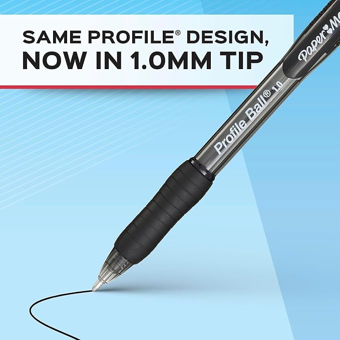 Paper Mate Profile Ballpoint Pen, Retractable, Medium 1 Mm, Translucent Black - Image 2