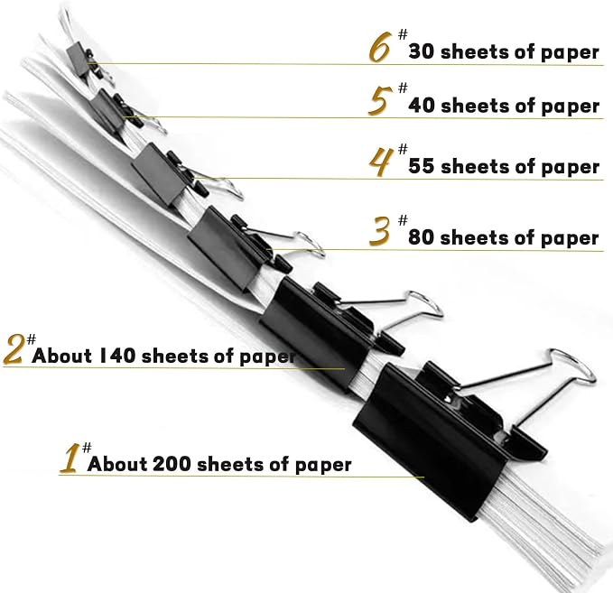 300 Pack Binder Clips Paper Clamps Assorted Sizes, Mini and Micro, 6 Sizes - Image 5
