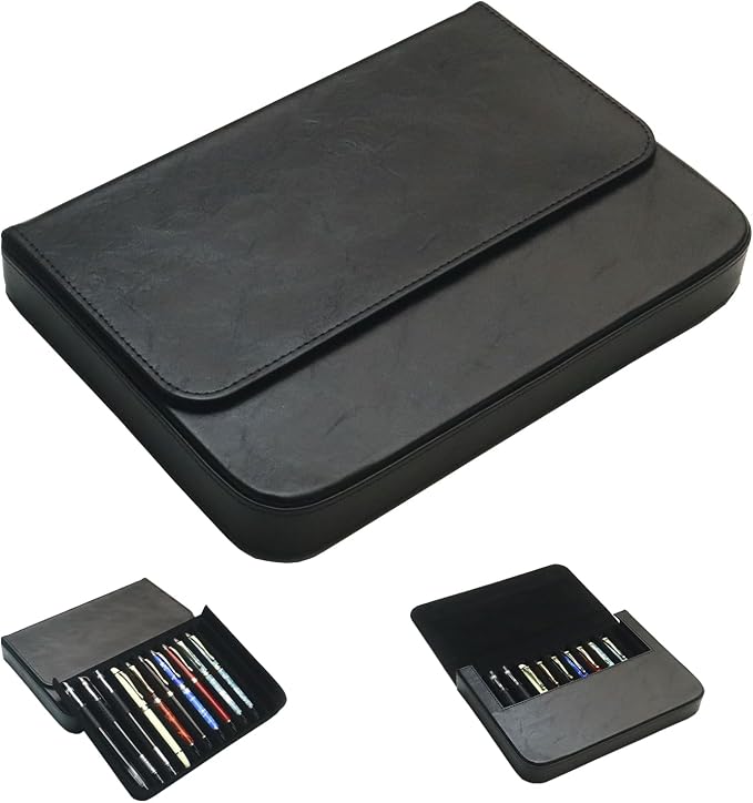 PU Leather Fountain Pen Case, 12-Slot Pen Storage Tray, Organizer Brown | Large by MIVLXLX