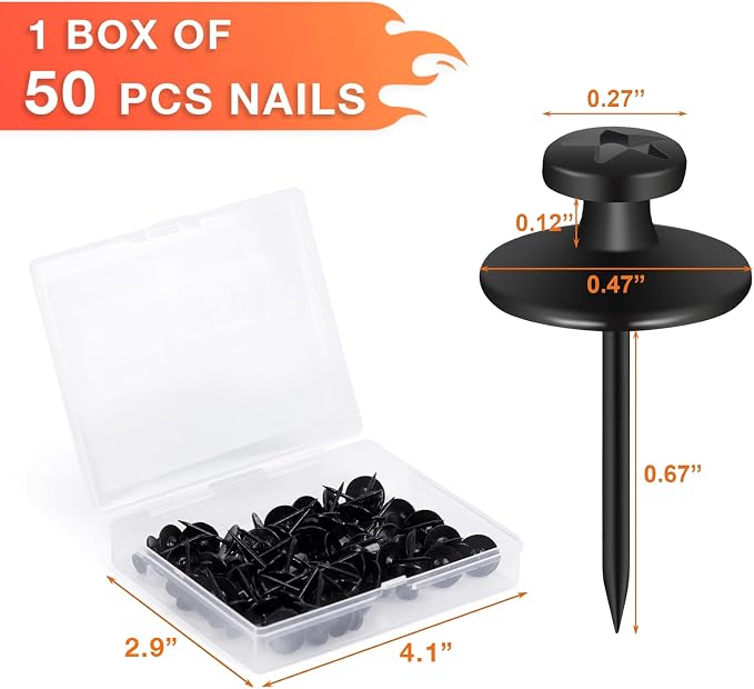 50 PCS Push Pins Picture Hangers Wall Hooks, Double Headed Thumb Tacks Without - Image 2