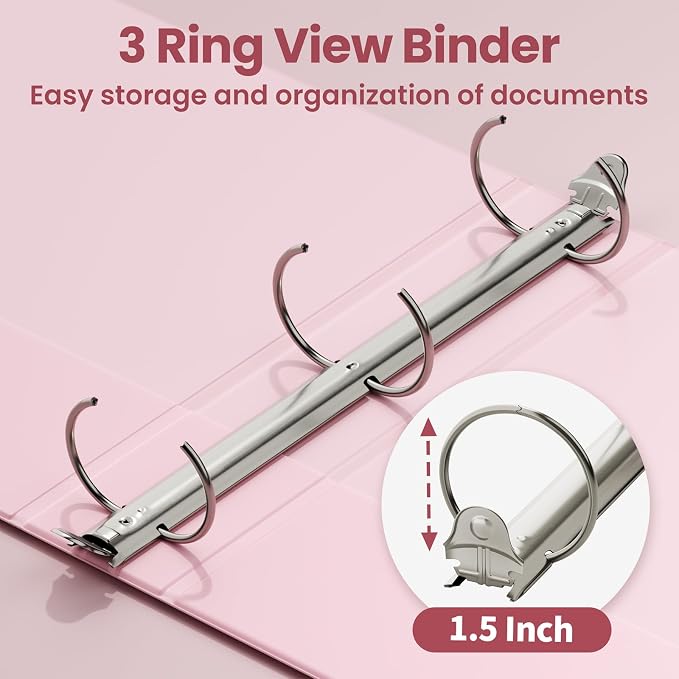 SUNEE 1.5 Inch Binders 3 Ring 4 Pack - Image 3