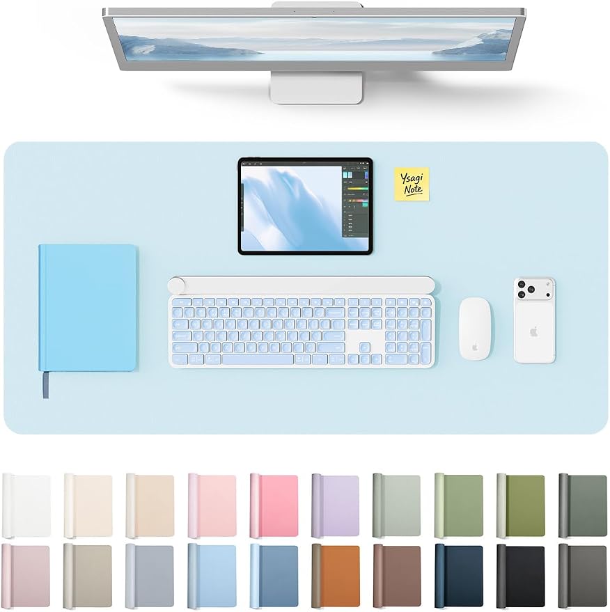 YSAGi Leather Desk Protector, Office Mat, Large Mouse Mat, Non-Slip PU Leather by YSAGi