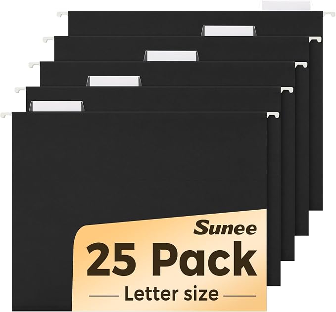SUNEE 25 Pack Hanging File Folders, Hanging File Folders Letter Size by SUNEE