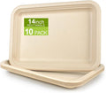 10-Pack Food Plates, Rectangular Paper Plate, Microwave-Safe, Soak-Proof by BangShou