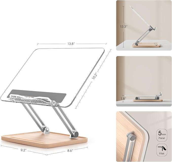 Adjustable Acrylic Book Stand for Reading, Book Holder - Image 4