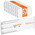 Lifewit 8" Tall 8 Pack Drawer Dividers, 13.8"-22.2" Adjustable Deep Drawer by Lifewit