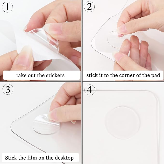 Oterri Clear Writing Desk Pad, 35.4’’x17” Heat Resistant Waterproof PVC Round - Image 3