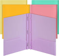 Mr. Pen- Plastic Folders with Pockets and Prongs, 5 Pack, Letter Size | Macaron by MrPen