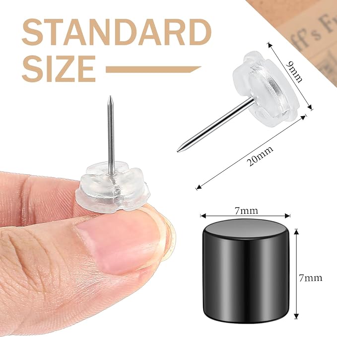 Outus 20 Sets Magnetic Push Pin Magnet Thumb Tack Poster Hanger Thumb Tacks - Image 2