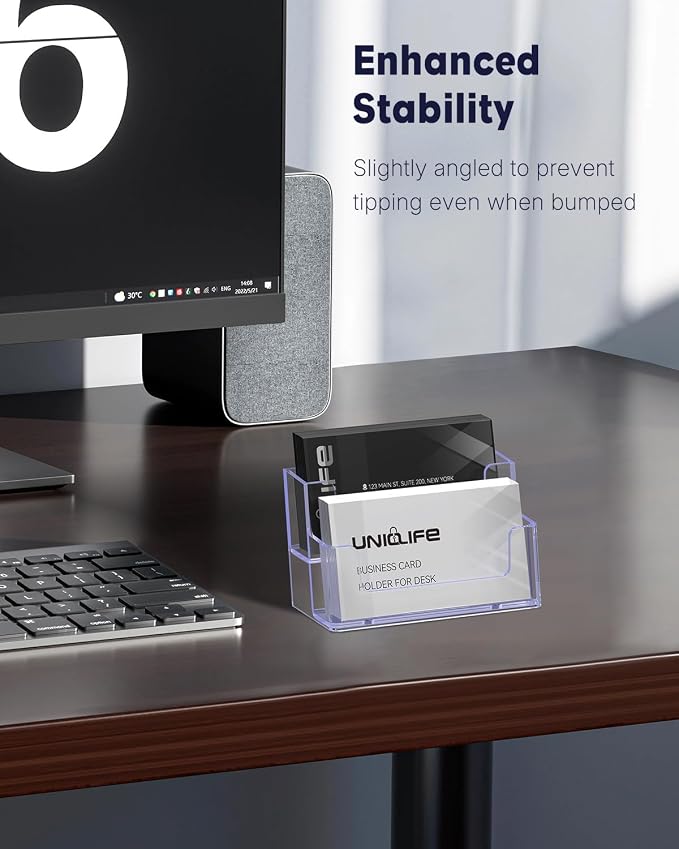 Uniclife 4 Pack Acrylic Business Card Holder - Image 6