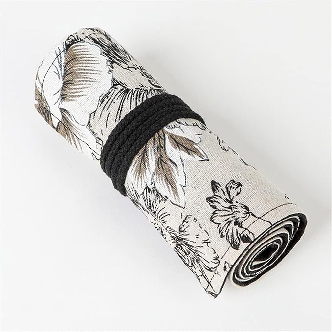DIYOMR 24/36/72 Slots Pencil Wrap Pencil Rolls, Artist Colored Pencils Roll Up - Image 5