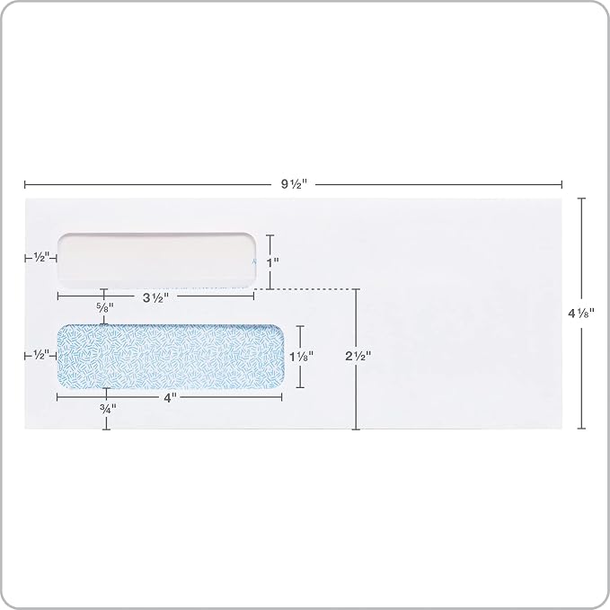 Columbian #10 Double-Window Self-Seal Security Envelopes, - Image 2