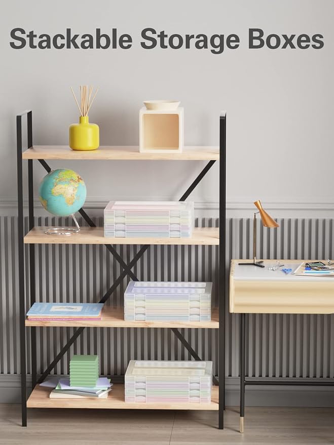 4-Pack A4 Plastic Paper Organizer Box, Scrapbook Storage - Image 7