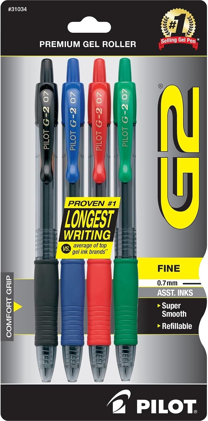 Pilot G2 Retractable Premium Gel Ink Roller Ball Pens, Fine Point by PilotCorporationofAmerica