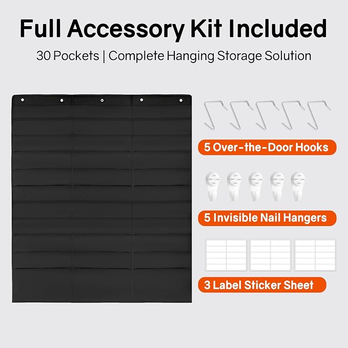 SUNEE 30 Pockets Hanging Wall File Organizer, Space Saver - Image 5