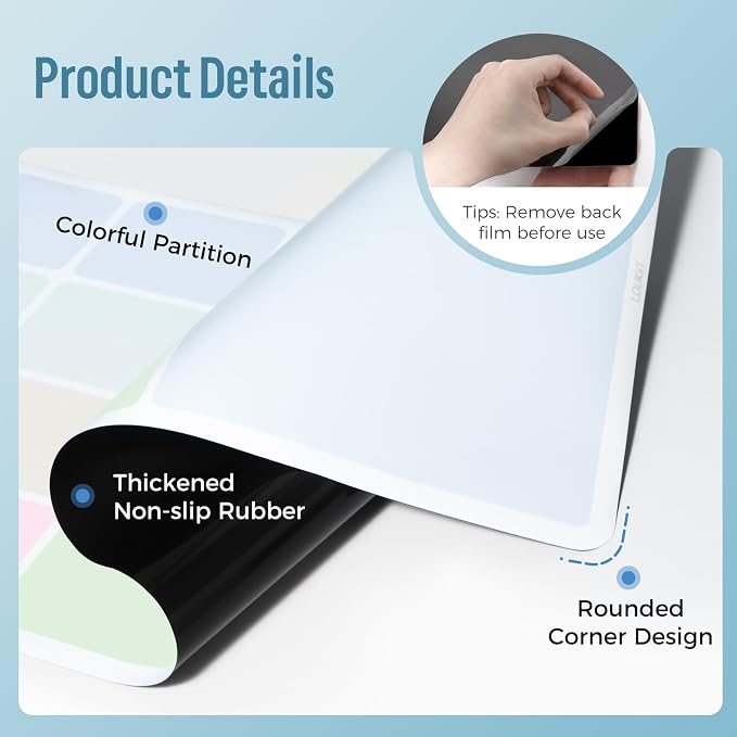 LOUKIN Erasable Dry Erase Desk Mat, Writing White Board, Non-Slip Desktop - Image 6