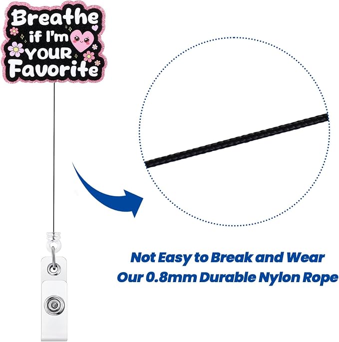 Breathe If I'm Your Favorite Funny Respiratory Therapist Nurse Badge Reel - Image 5