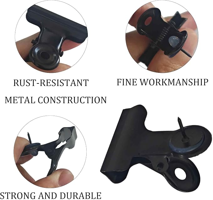 30PCS Black Push Pin Clips, Metal Mini Thumb Tacks - Image 5