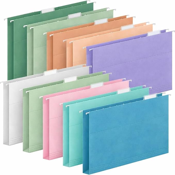 10 Pack Hanging File Folders, Letter Size by WEMEMORN