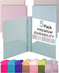 Mr. Pen- Plastic Folders with Pockets and Prong, 5 Pack | Muted Pastel Colors by MrPen