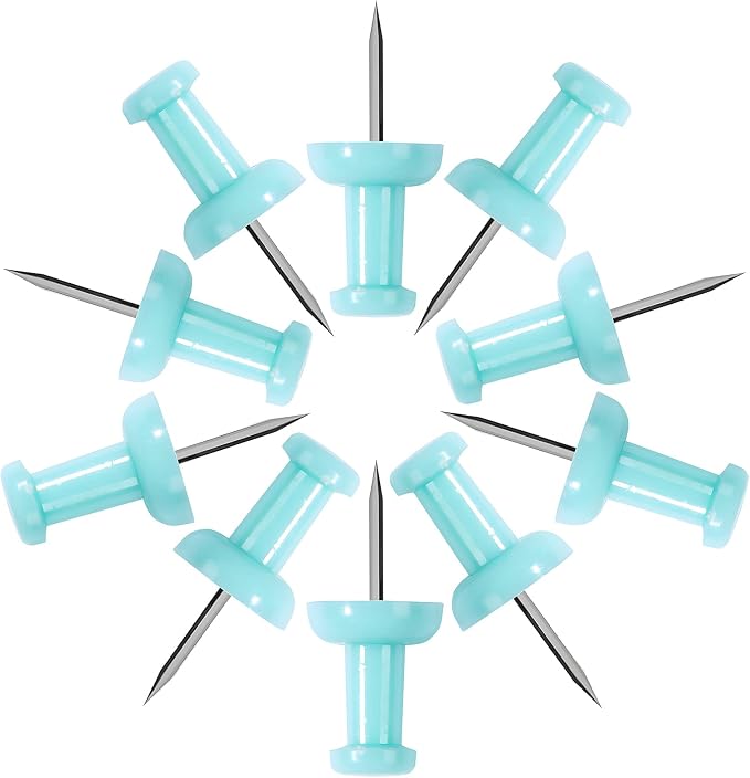 VAPKER Push Pins Tacks 120Pcs Solid LightBlue Thumb Tacks Larger Size Pin Map by VAPKER