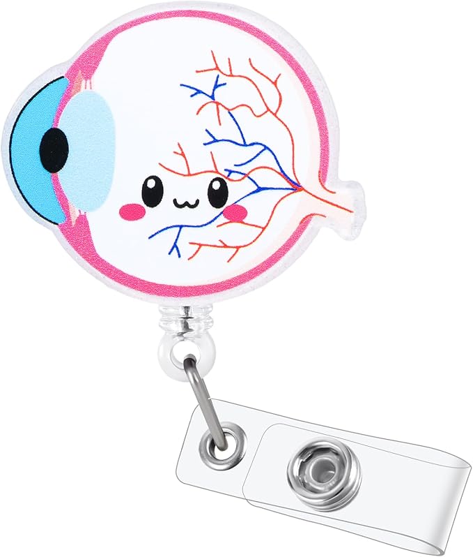 Funny Eye Anatomy Nurse Badge Reel, Cute Ophthalmology Retractable ID Badge by LINAYOHA