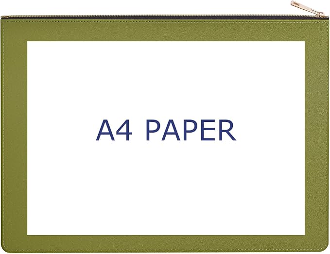 PU Leather A4 File Folder Zipper Document Holder Envelope Folder Case - Image 6