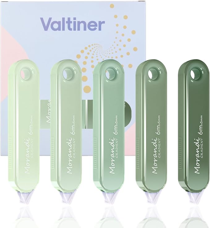5-Piece Correction Tapes, Aesthetic Cute White Pull Out Tape, Quick Dry by Valtiner