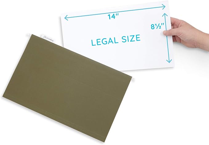 Blue Summit Supplies 50 Legal Size Hanging File Folders, 1/5 Cut Adjustable Tabs - Image 2