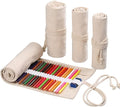 DIYOMR 24/36/72 Slots Pencil Wrap Pencil Rolls, Artist Colored Pencils Roll Up by DIYOMR