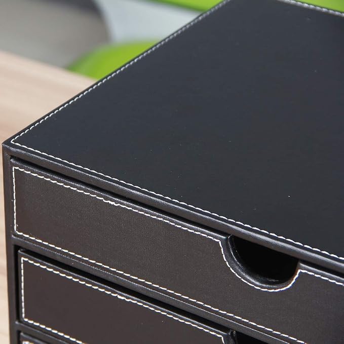 High-end PU Leather Desk Organizer File Cabinet Executive Office Supplies - Image 6