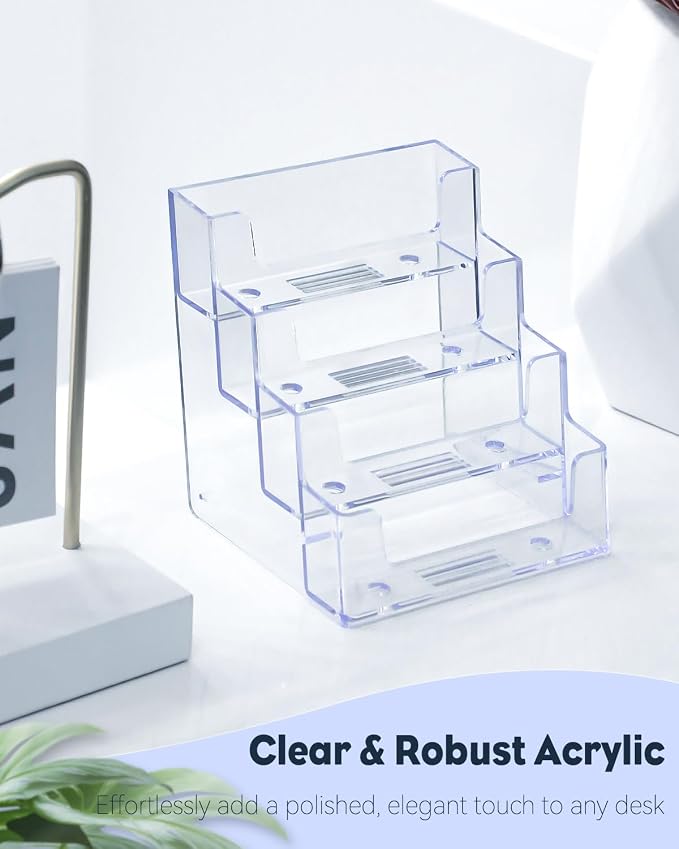 Uniclife 2 Pack Acrylic Business Card Holder - Image 3