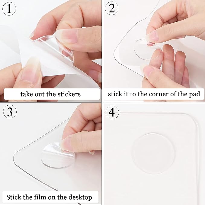 Oterri Clear Writing Desk Pad, 12’’x24” Heat Resistant Waterproof PVC Round - Image 3