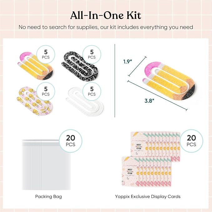 YOPPIX 20 Set Jumbo Teacher Acrylic Paper Clips - Image 3