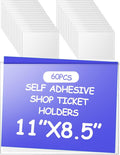 Outus 60 Pcs Self Adhesive Shop Ticket Holders Clear Plastic Sleeves Adhesive by Outus