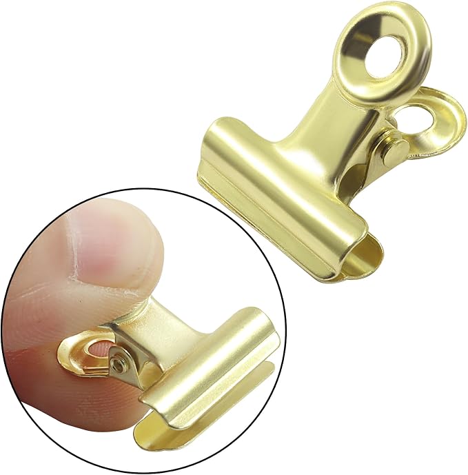 50 Pack Antique Gold Bulldog Clips - 22mm Small Metal Paper Clips Clamps - Image 5