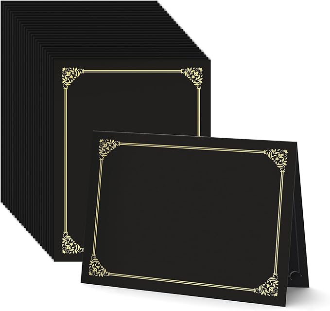 BELLE KR® Black Certificate Holders 8.5 x 11, Documents and Diplomas by BELLEKR