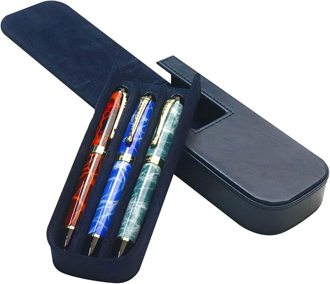 PU Leather Triple Pen Case Pencil Pouch Holder - Image 8