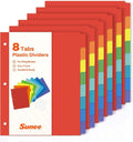 SUNEE 8 Tab Binder Dividers, Plastic Dividers by SUNEE