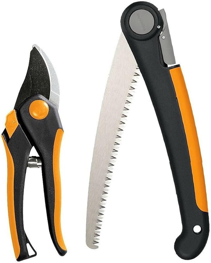 Fiskars Folding Saw & Pruner Set, Garden Clippers and Hand Saw Combo by Unknown