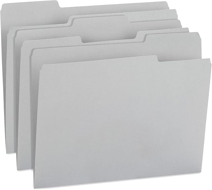 100 Blue Summit Supplies Gray File Folders Letter Size - Image 8
