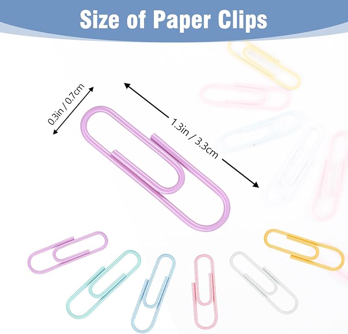 Color6102ed Paper Clips Assorted Paperclips Vinyl Coated Clips - Image 2