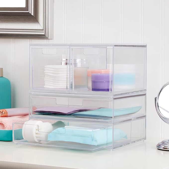 STORi Stackable Desk Organizer Drawers, 4 Multi-size Drawers - Image 8