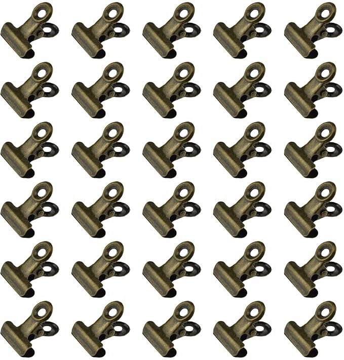HAHIYO 0.87inch Brown Bulldog Clips Metal File Hinge Binder Clips Clamps Save by HAHIYO